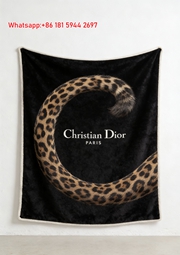 Christian Dior Leopard Print Flannel Sofa Throw D072